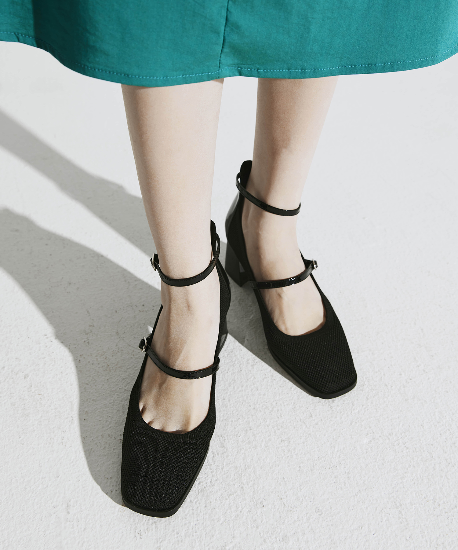 MOUSSE FIT Ankle Strap Square Toe Mary Jane