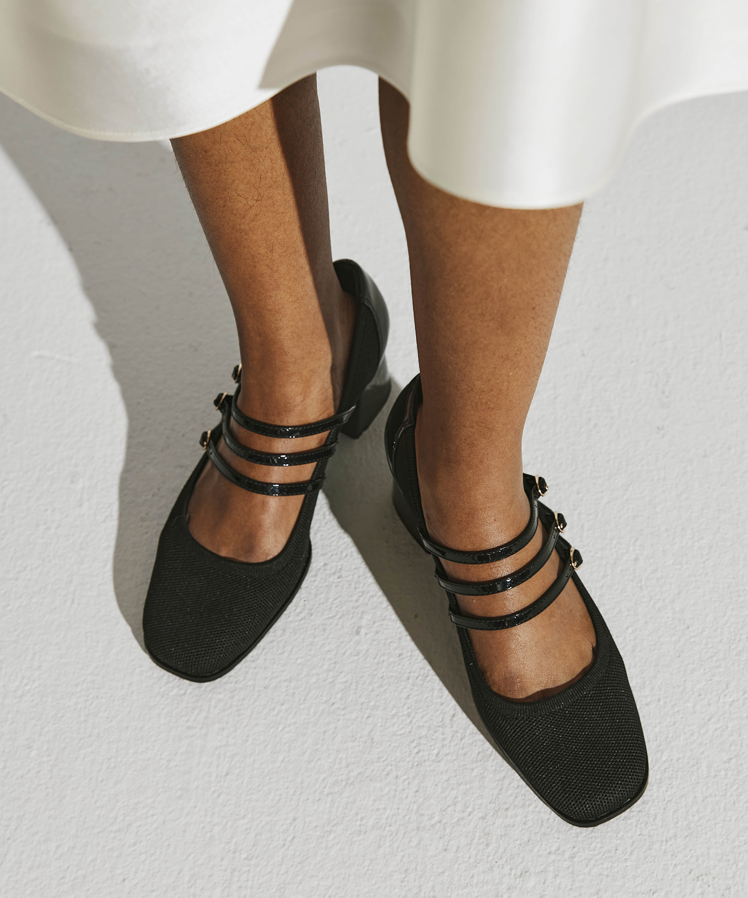 MOUSSE FIT Commute Square Toe Heeled Mary Janes