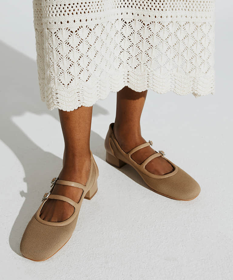 MOUSSE FIT Sweet Square Toe Flat Mary Janes