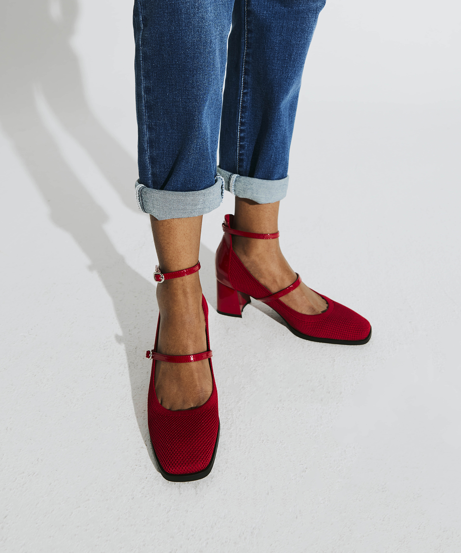 MOUSSE FIT Ankle Strap Square Toe Mary Jane