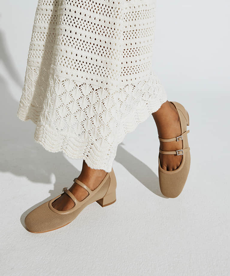 MOUSSE FIT Sweet Square Toe Flat Mary Janes