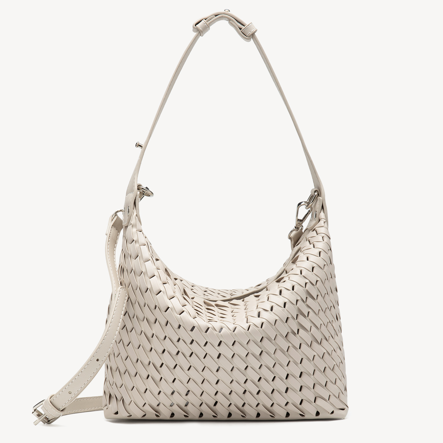 Daily Casual Solid Color Woven Top Handle Bags