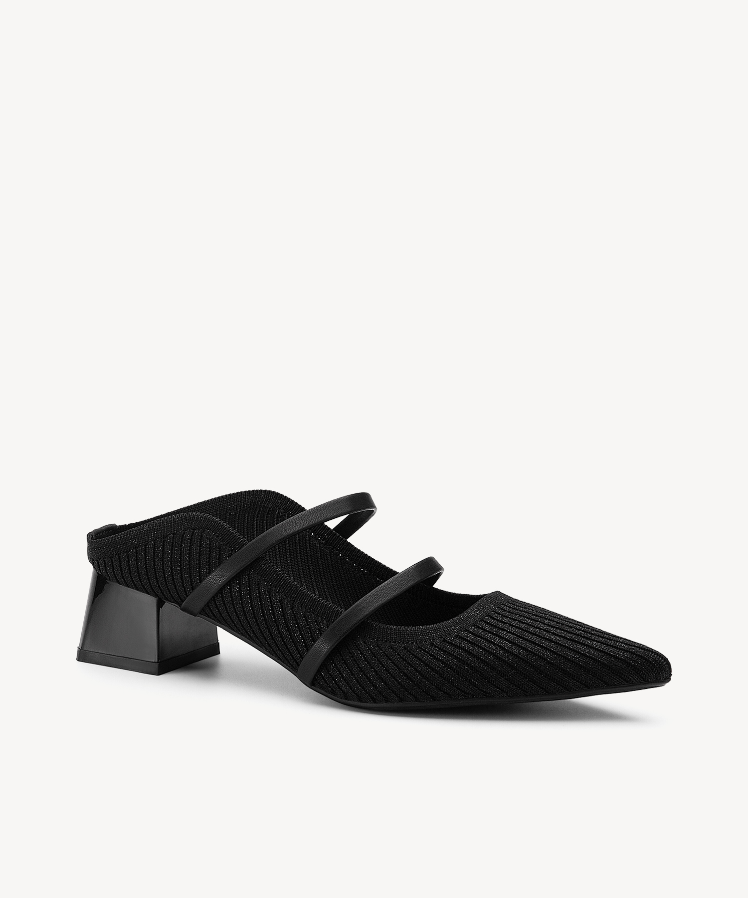 MOUSSE FIT Commute Pointed Toe Solid Color Heeled Mules