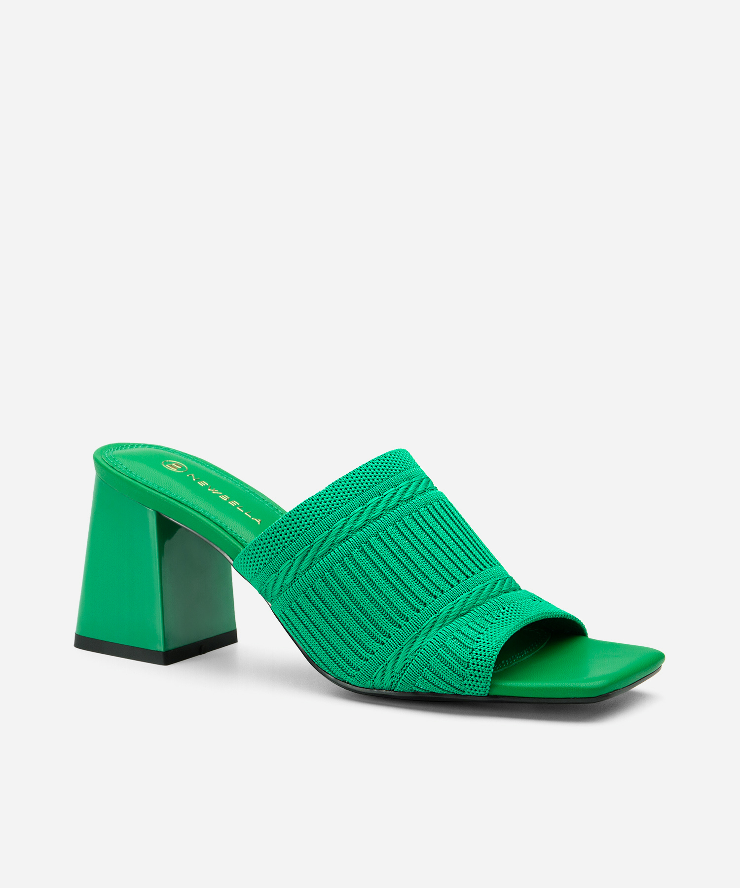 MOUSSE FIT Casual Textured Square Toe Heeled Sandals