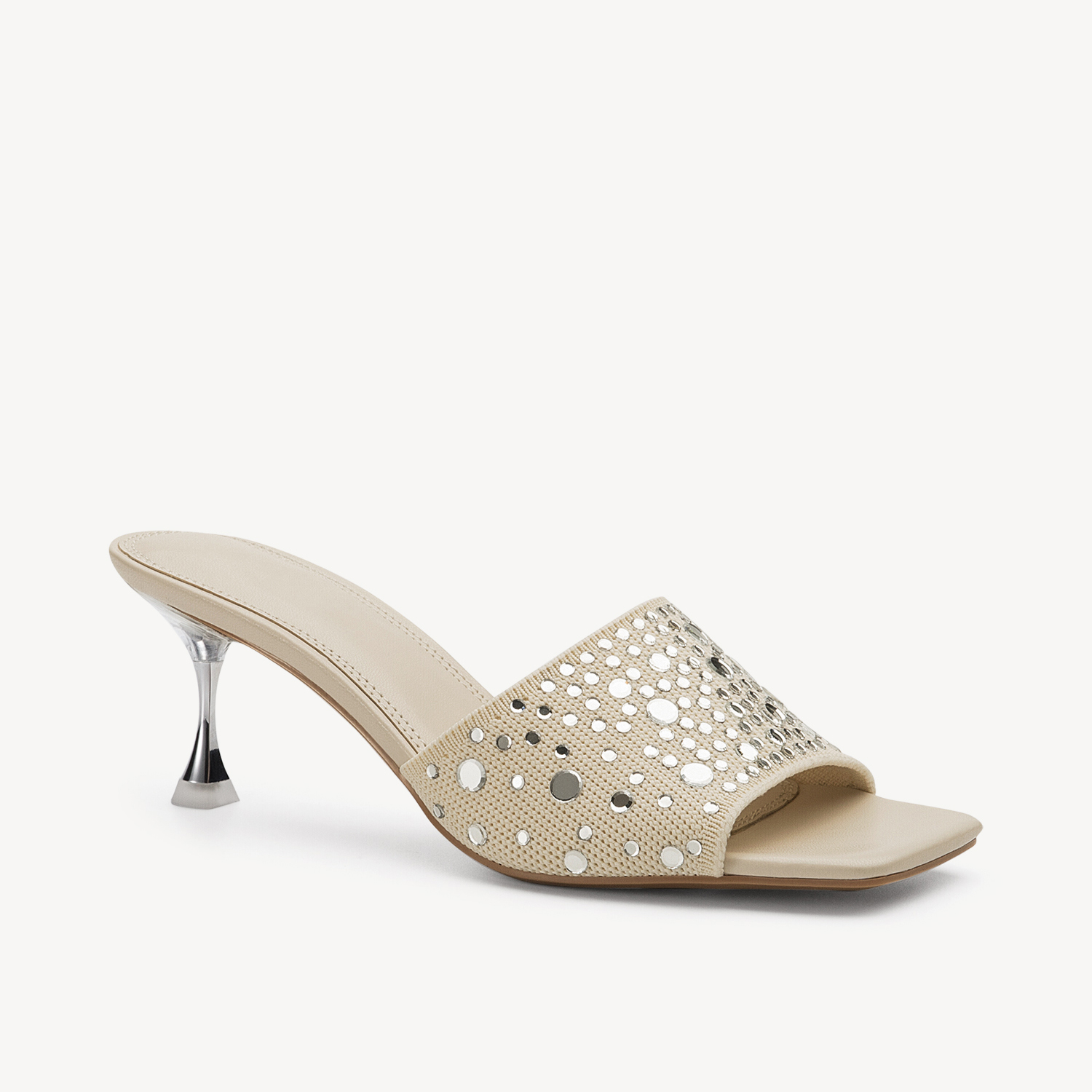 MOUSSE FIT Rhinestone Stiletto Heeled Sandals