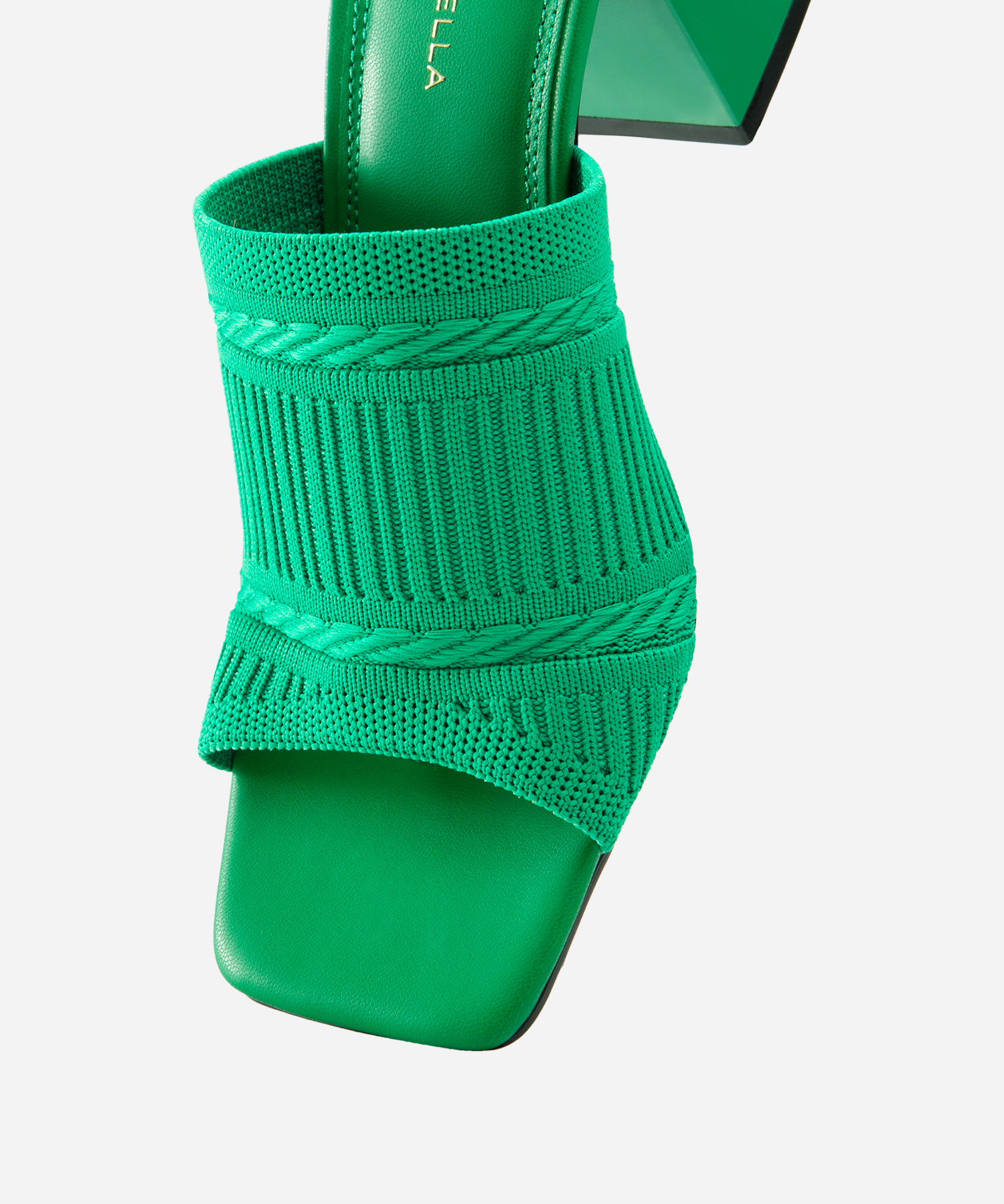 MOUSSE FIT Casual Textured Square Toe Heeled Sandals