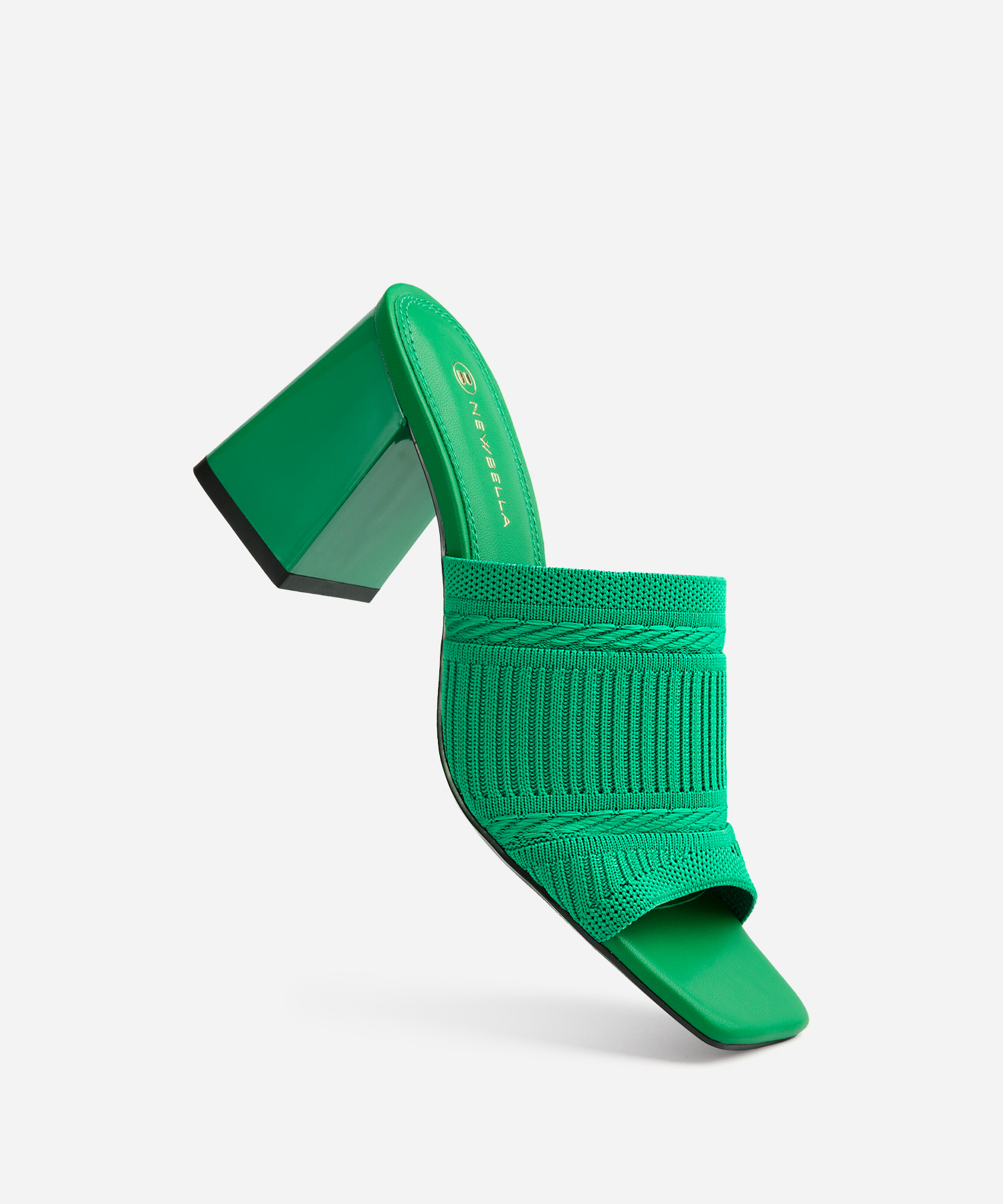 MOUSSE FIT Casual Textured Square Toe Heeled Sandals