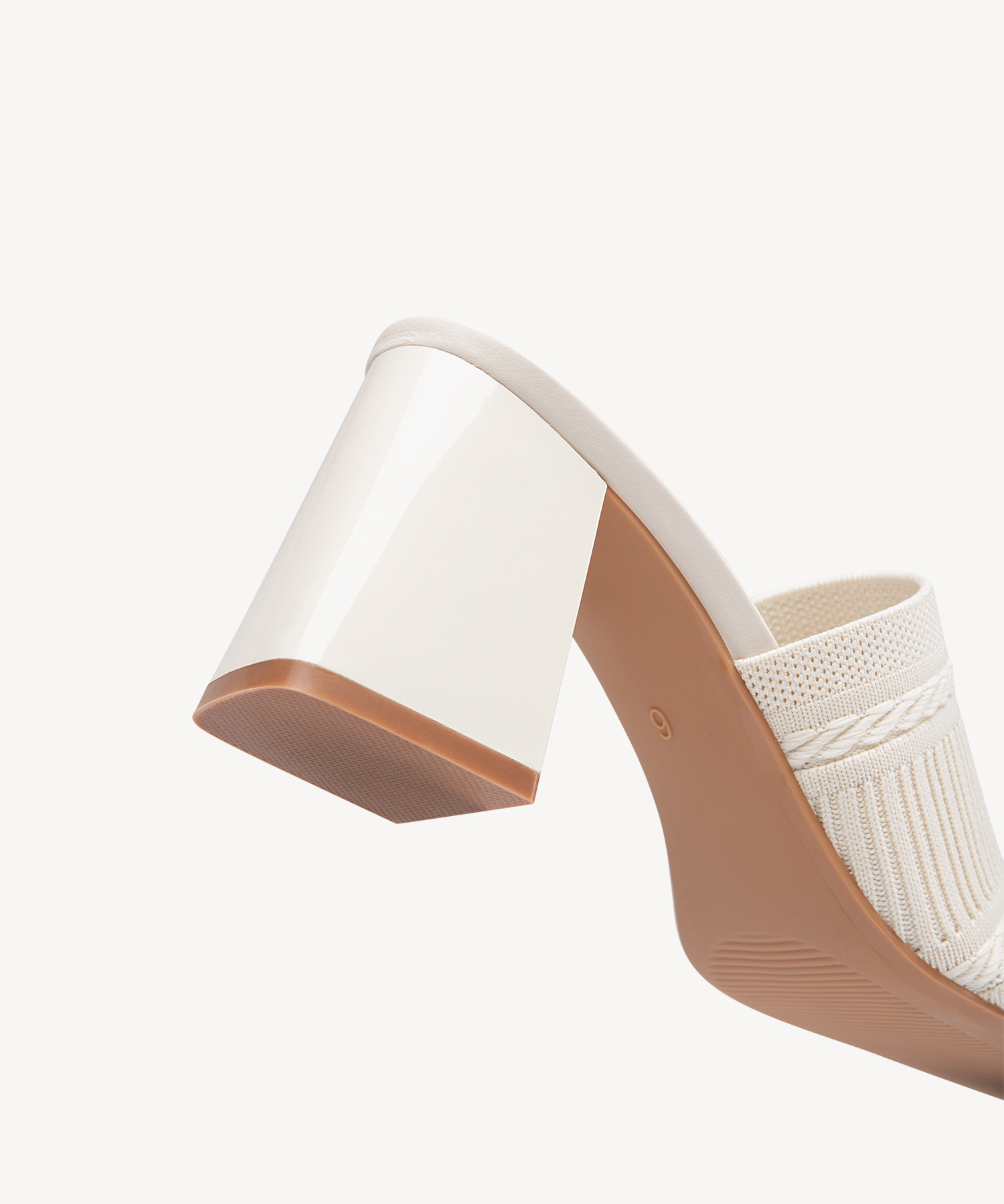 MOUSSE FIT Casual Textured Square Toe Heeled Sandals