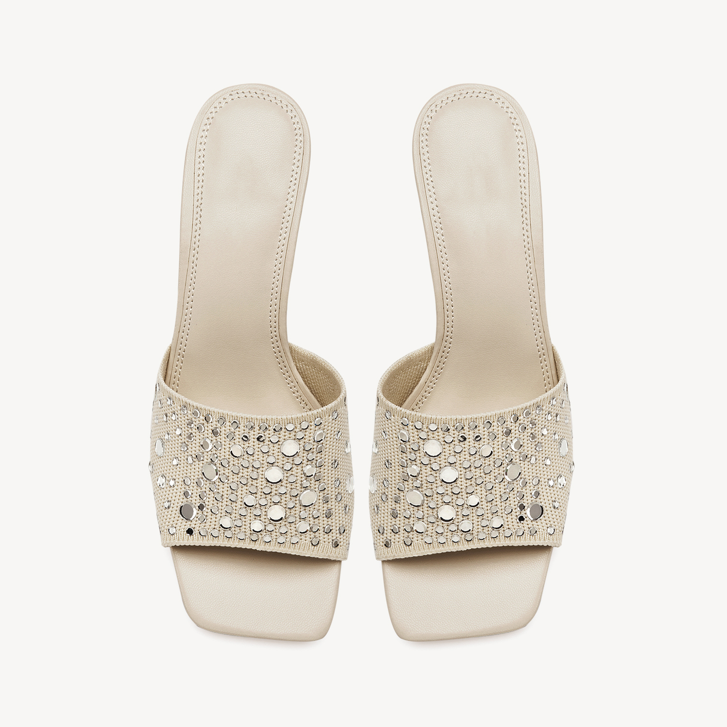 MOUSSE FIT Rhinestone Stiletto Heeled Sandals