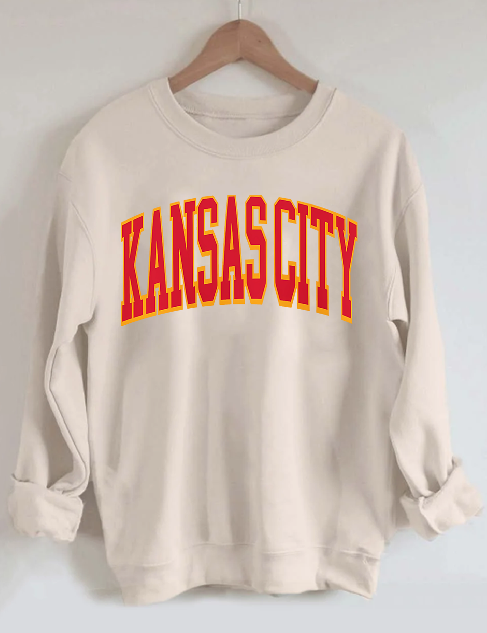 Kansas City Football Helmet Retro Distressed Sweatshirt Game Day