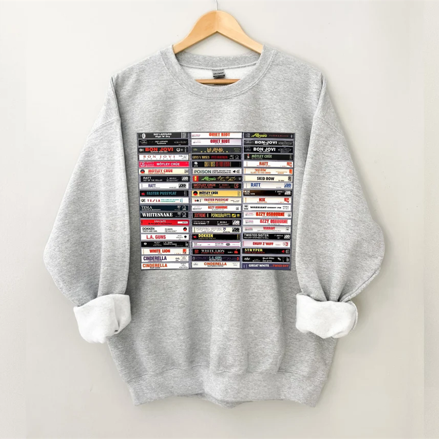 80's Rock Cassette Tape Sweatshirt