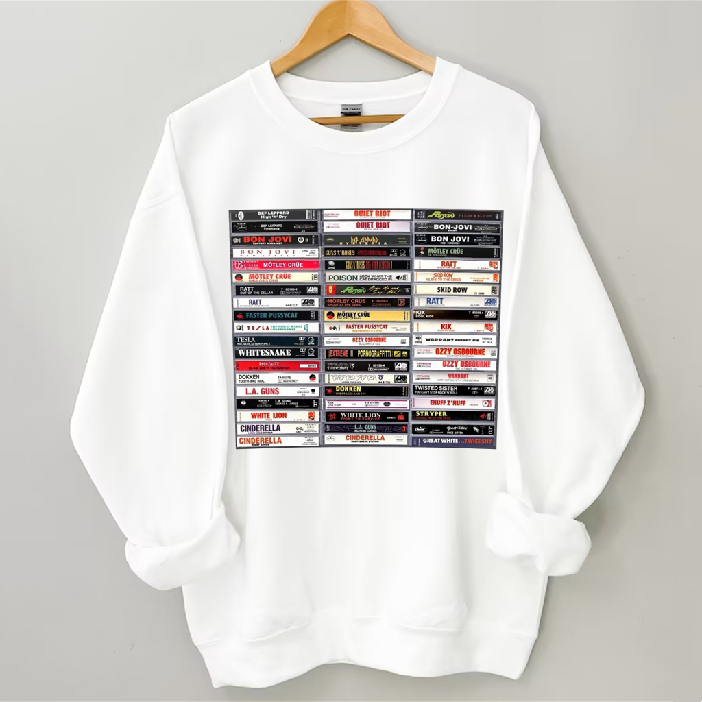 80's Rock Cassette Tape Sweatshirt