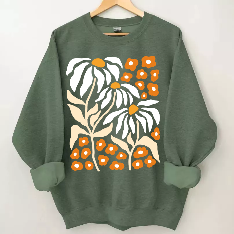 Boho Wildflowers Floral Nature Sweatshirt