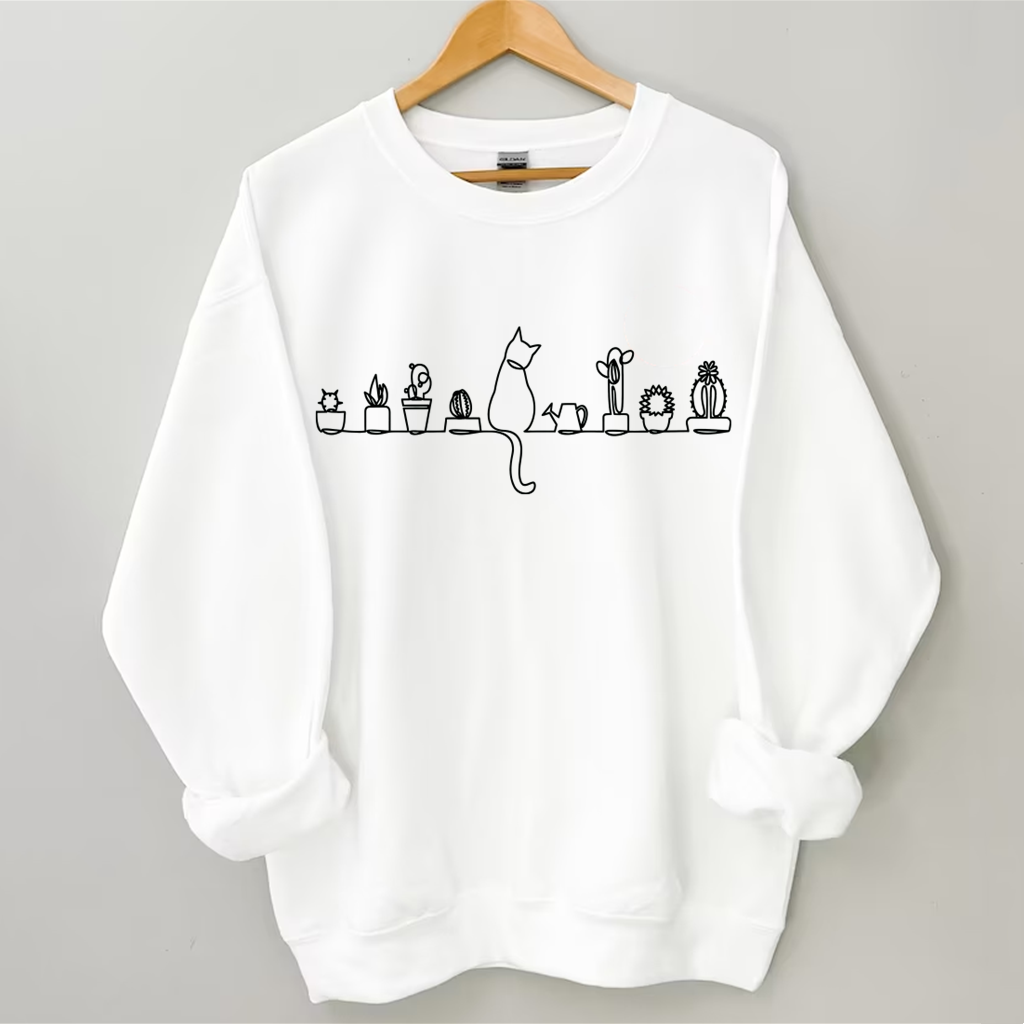 Cats and Plants Lover Sweatshirt