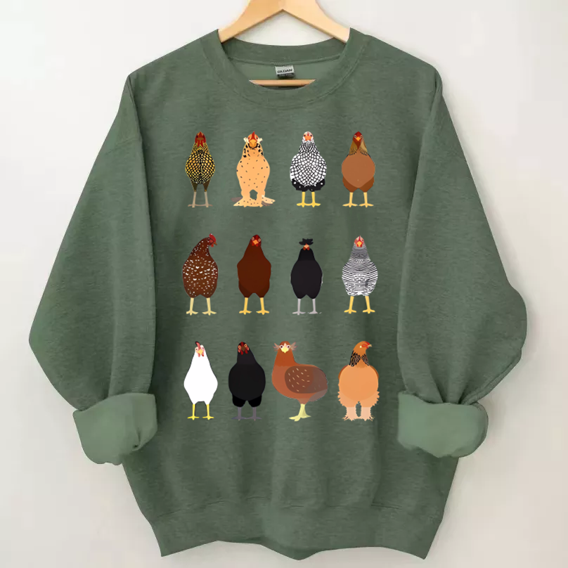 Funny Flock Chickens Sweatshirt