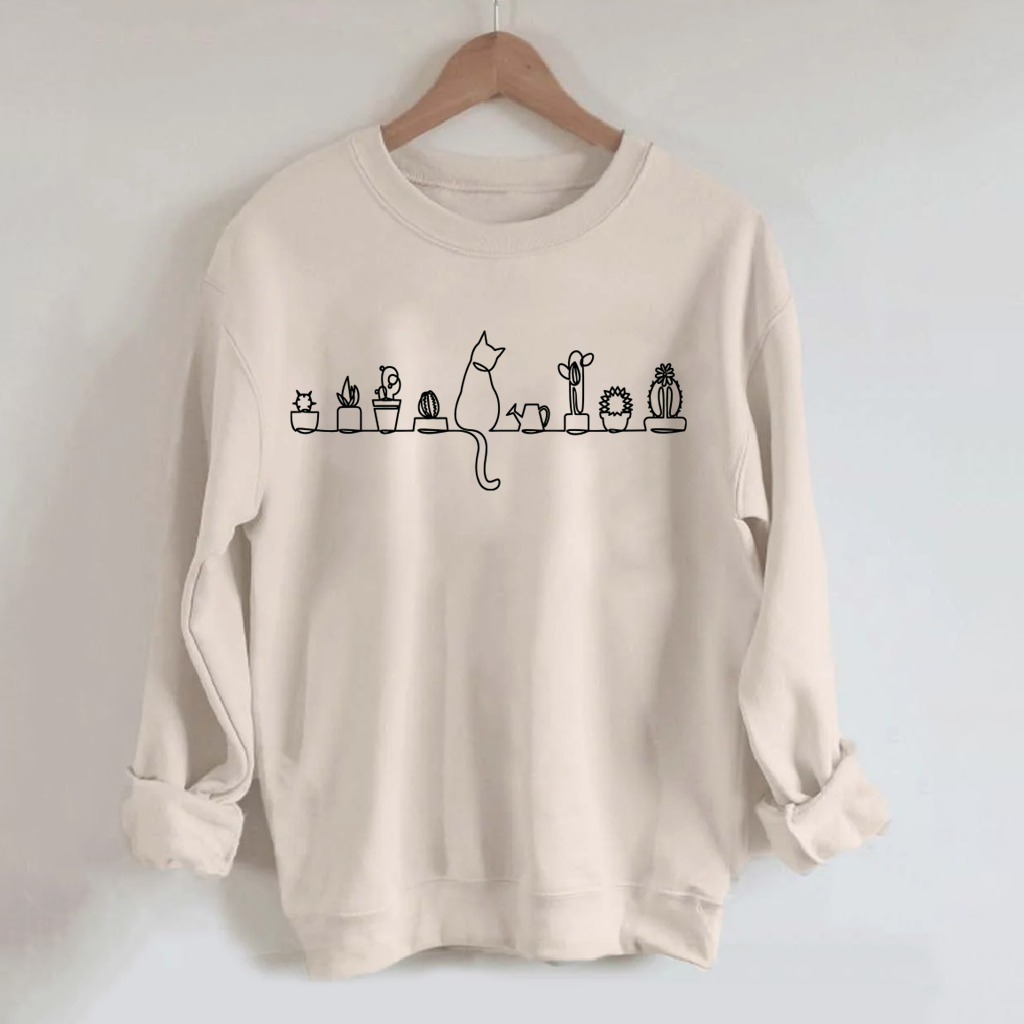 Cats and Plants Lover Sweatshirt