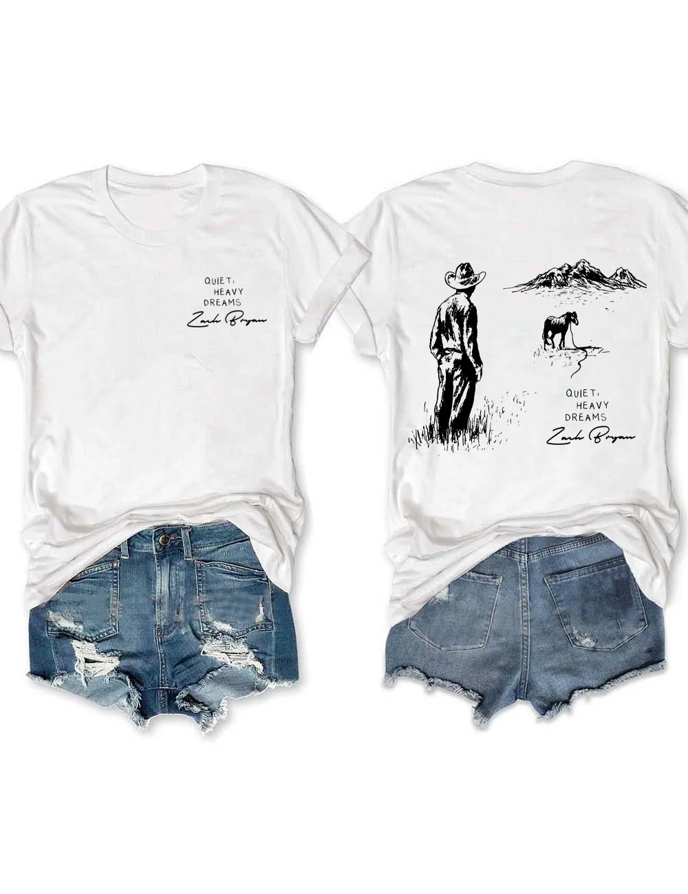 American Heartbreak Tour Printed Zach Bryan Front And Back T-shirt