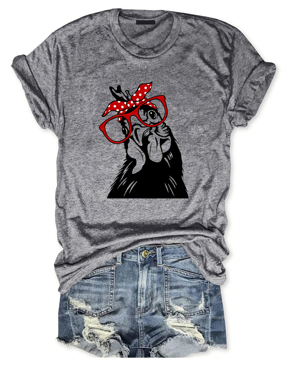 Chicken With Bandana Glasses T-Shirt