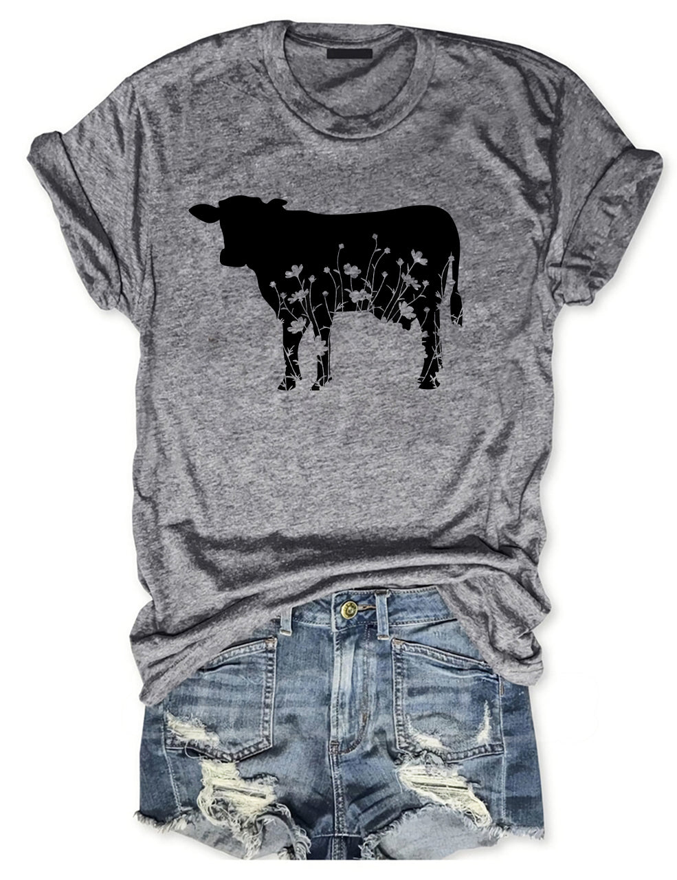Floral Cow T-shirt
