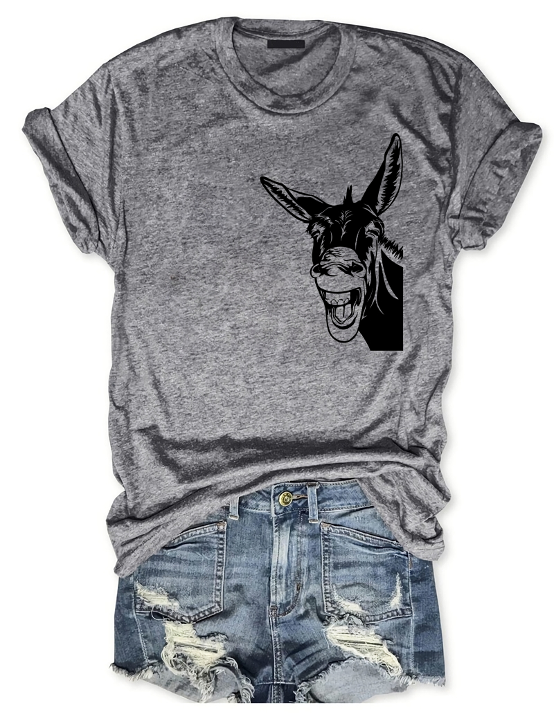 Funny Donkey Head Peeking T-shirt
