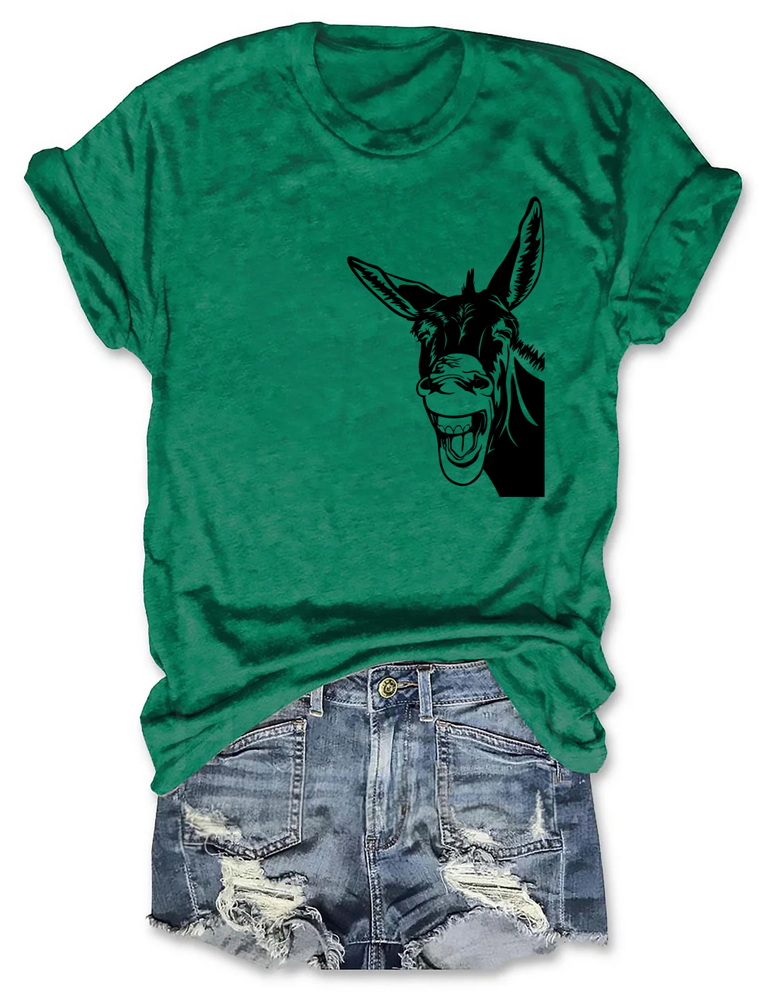 Funny Donkey Head Peeking T-shirt