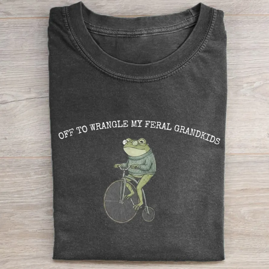 Wranglin My Feral Grandkids Funny Grandma T-shirt