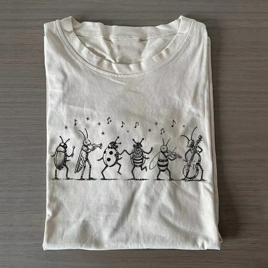 Vintage Insect Music Graphic T-shirt