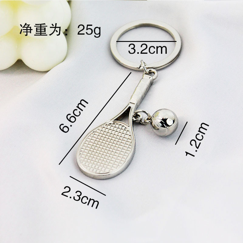 Metal Bowling Ball Keychain Sports Meeting Badminton Soccer Gift Golf Pendant Tennis Table Tennis Key