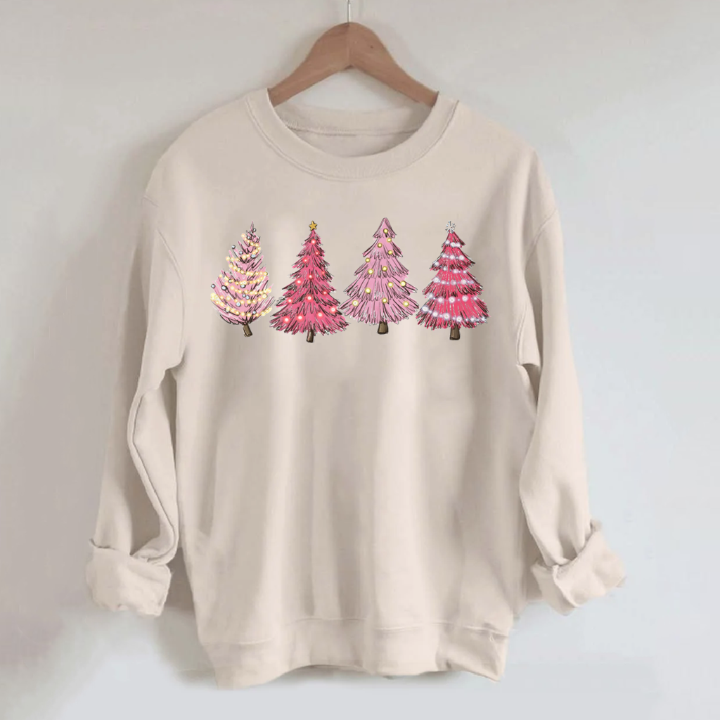 Pink Christmas Tree Sweatshirt