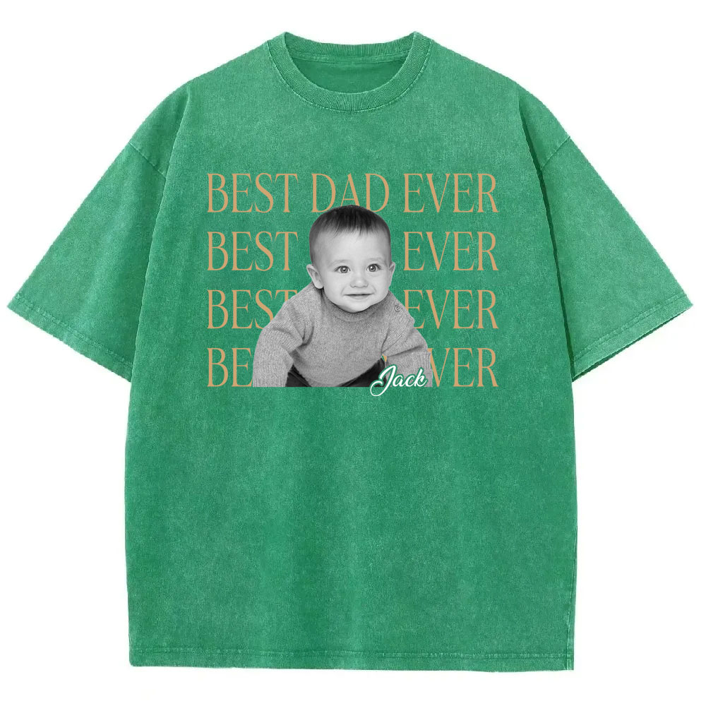Custom Best Dad Ever Washed T-shirt