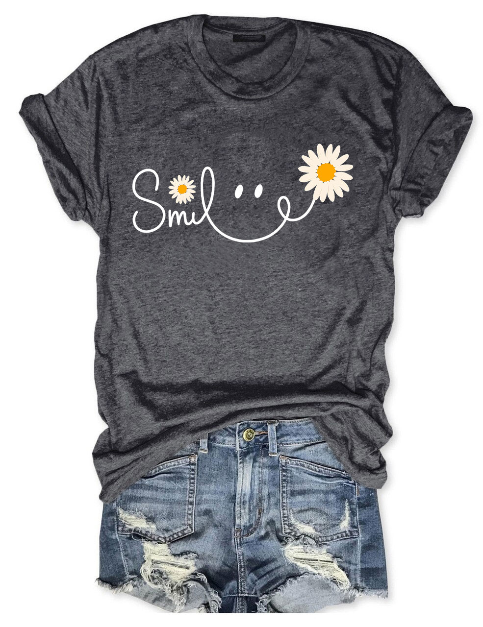 Smiley Daisy Womens T-shirt