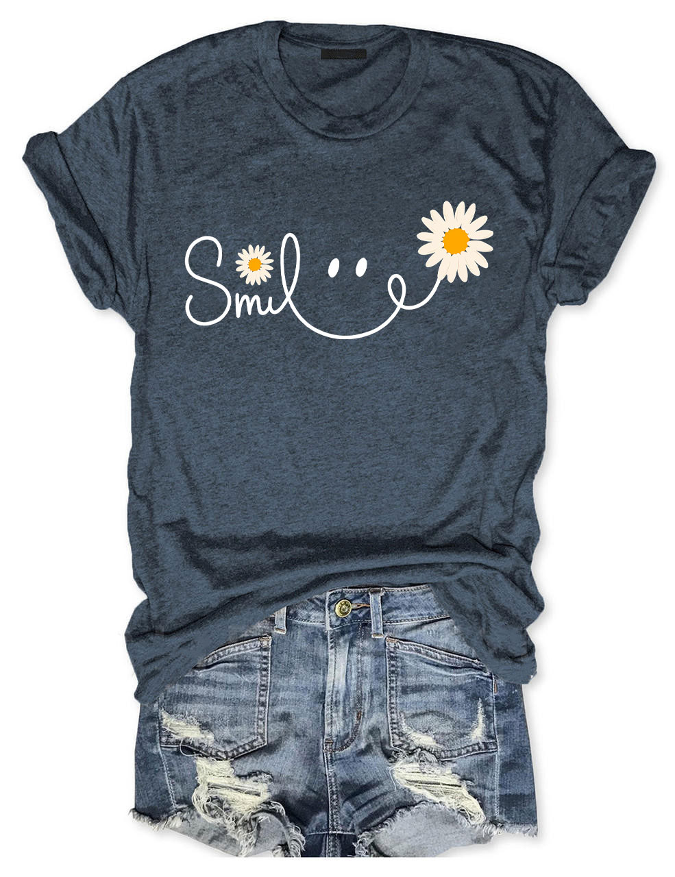 Smiley Daisy Womens T-shirt