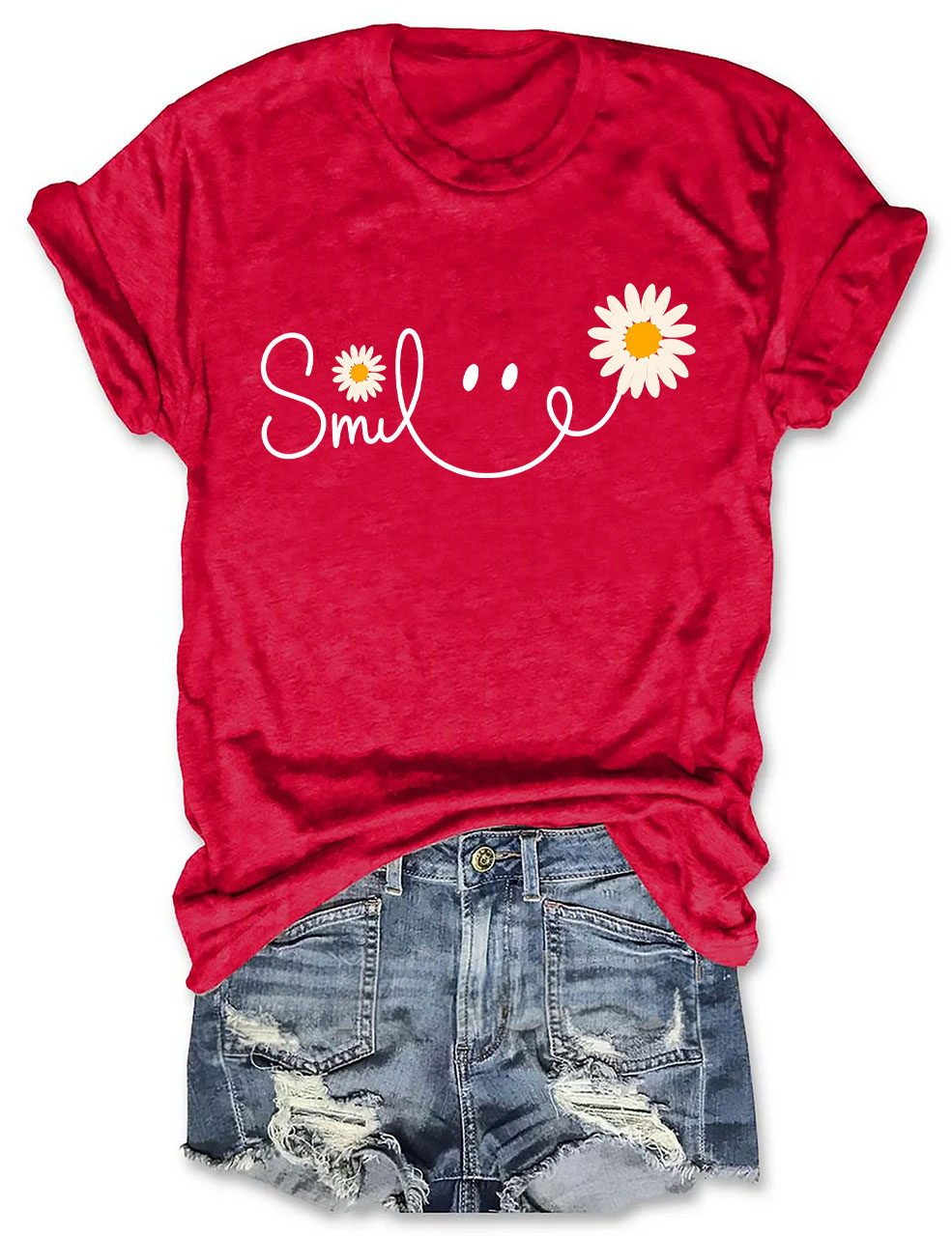 Smiley Daisy Womens T-shirt