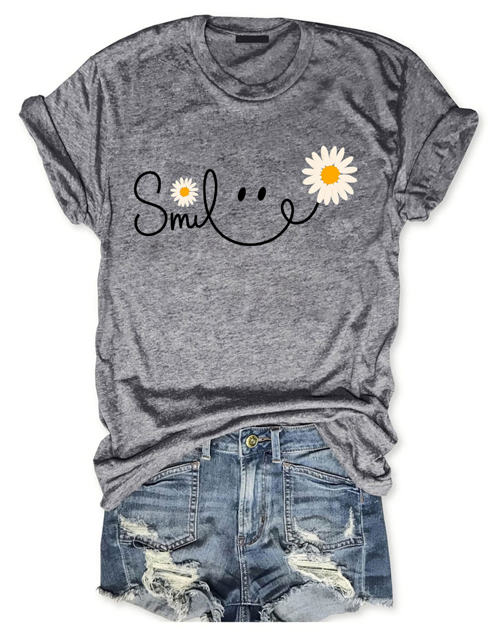 Smiley Daisy Womens T-shirt