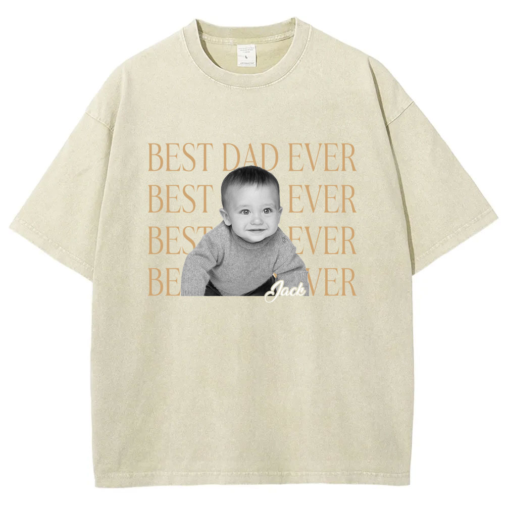 Custom Best Dad Ever Washed T-shirt