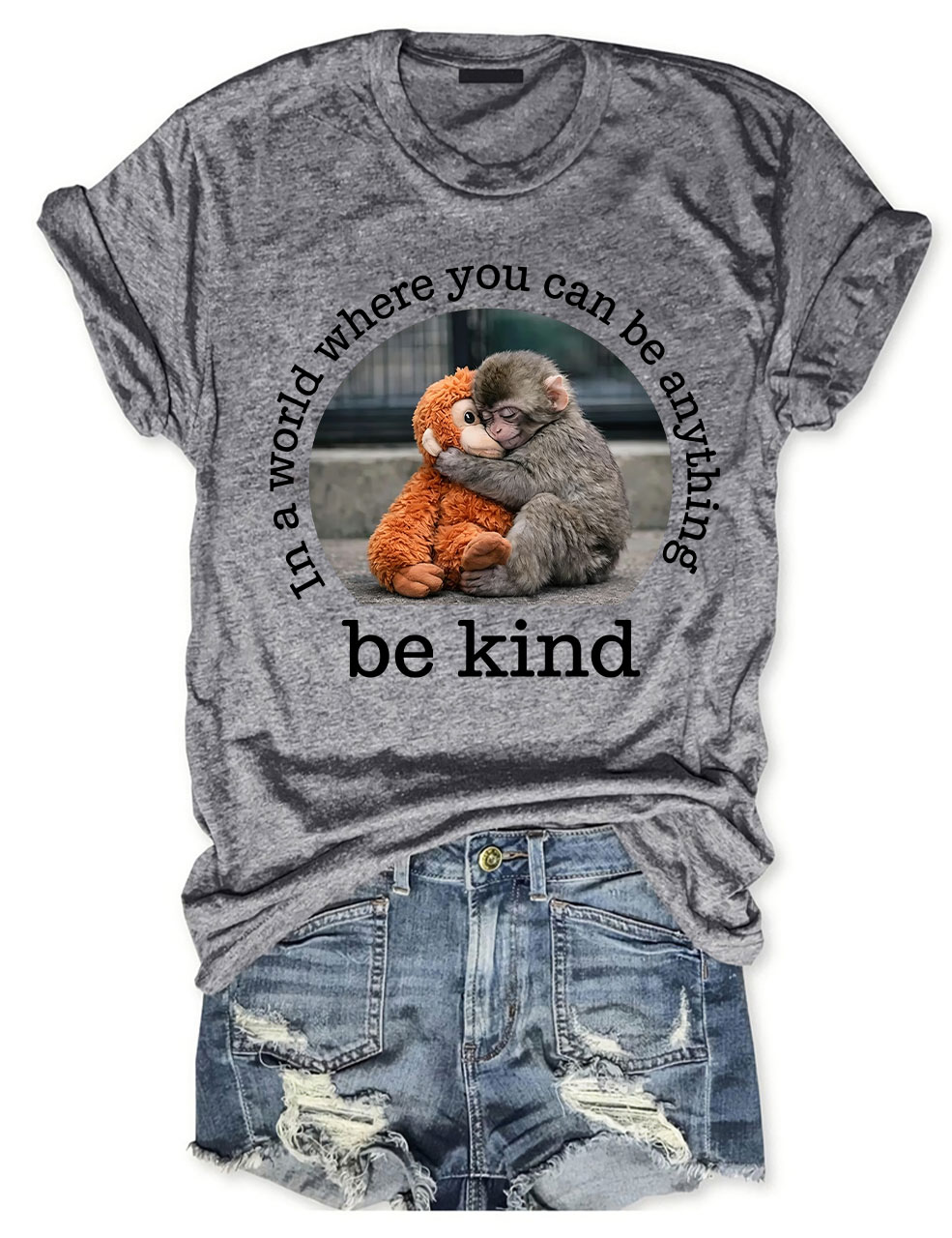 Baby Monkey Punch with Plush Toy T-Shirt