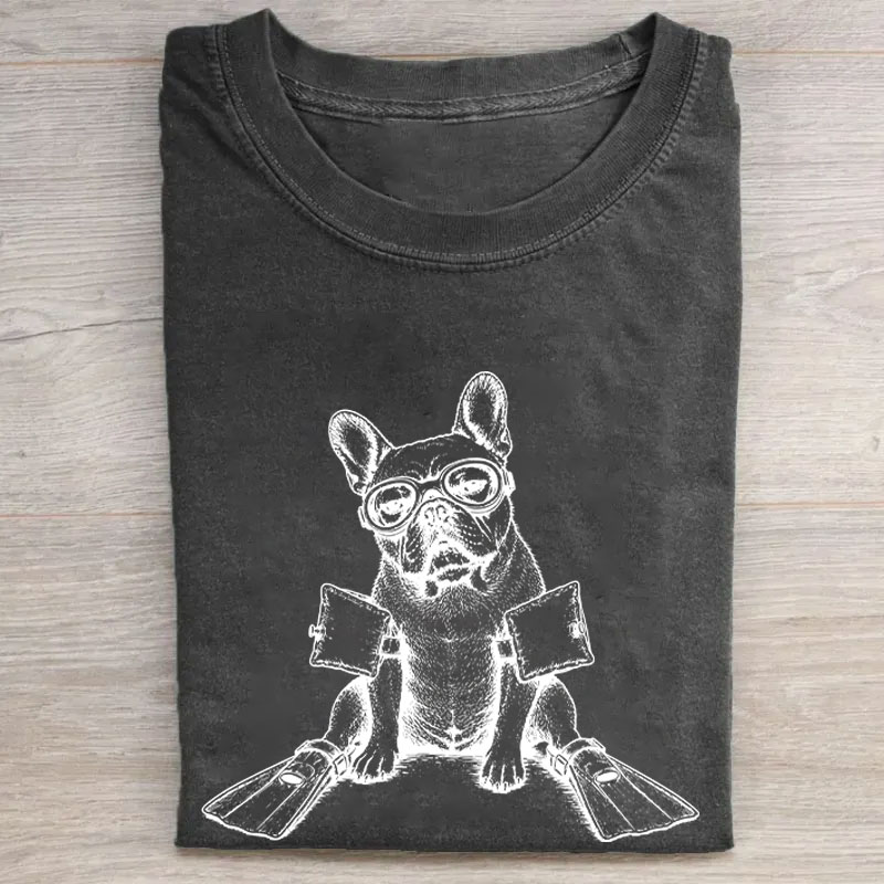 Scuba Funny French Bulldog T-shirt
