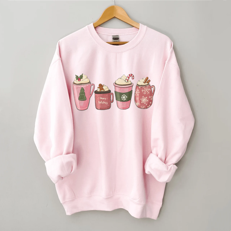 Pink Hot chocolate Christmas Sweatshirt