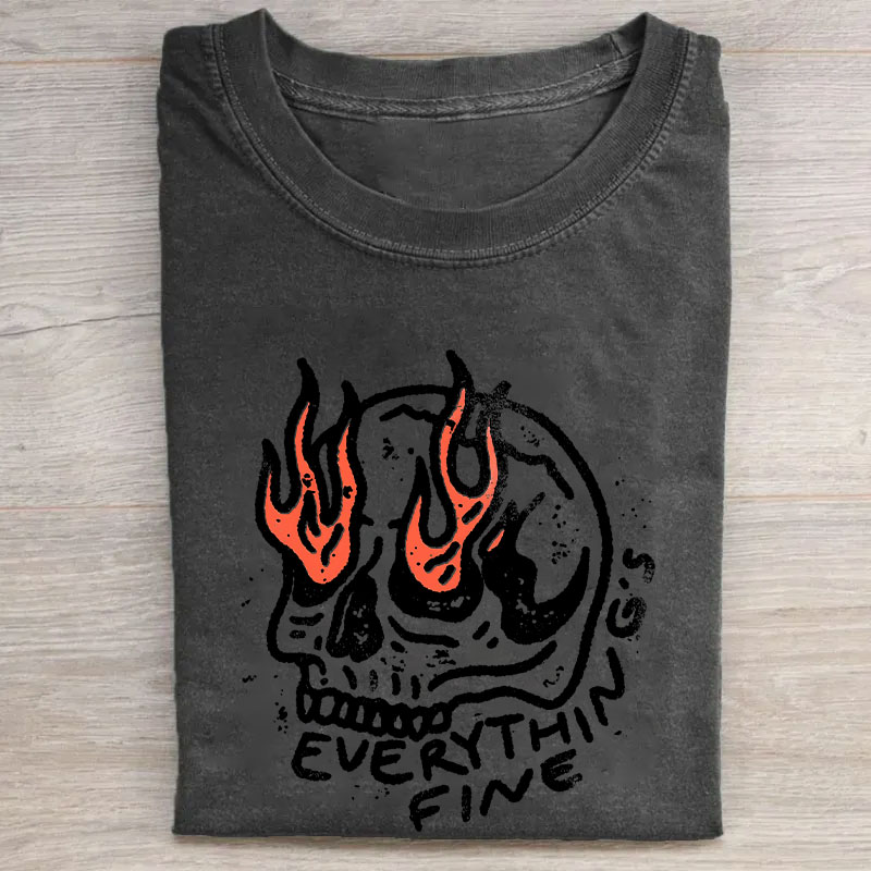 Everythings Fine Cropped Funny T-shirt