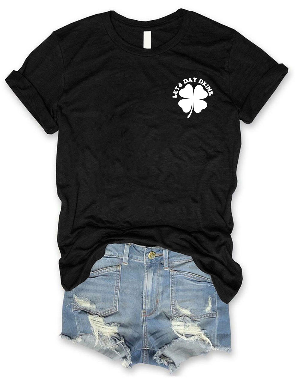 Lets Day Drink  Retro Shamrock  T-shirt