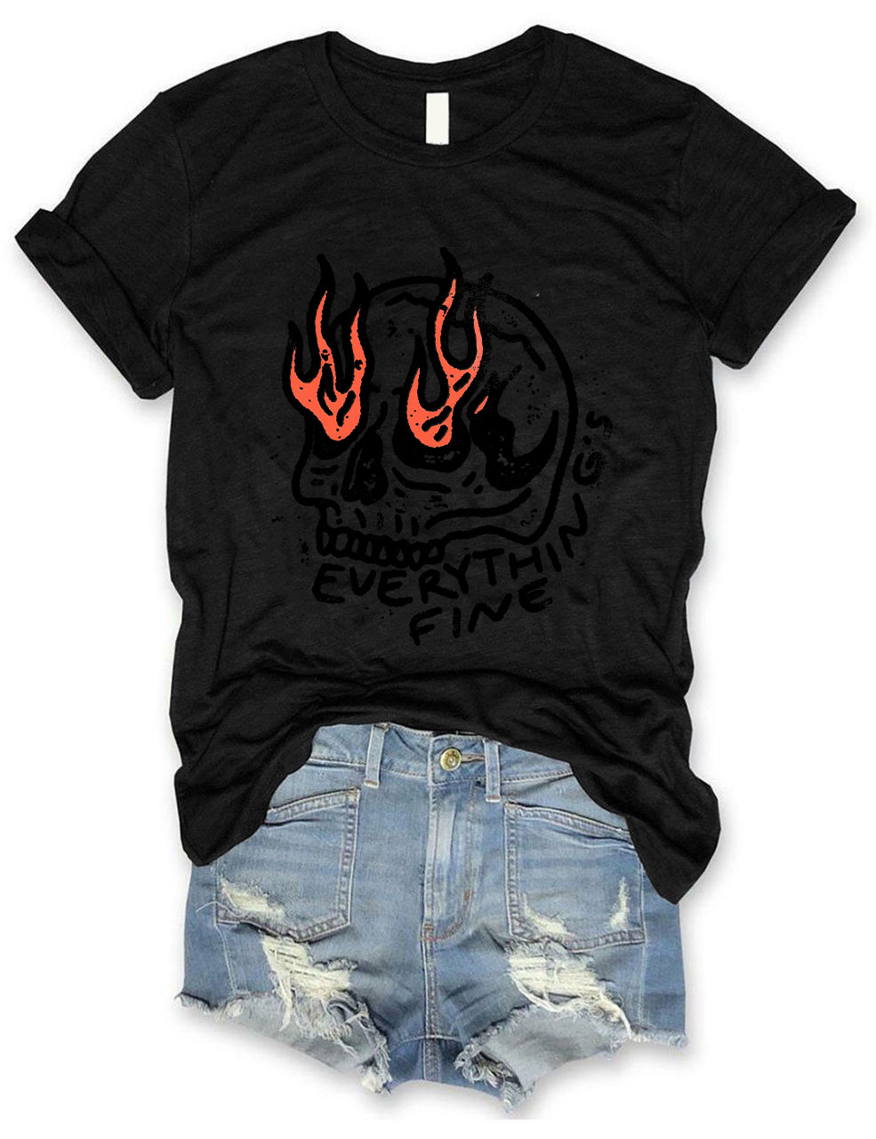 Everythings Fine Cropped Funny T-shirt