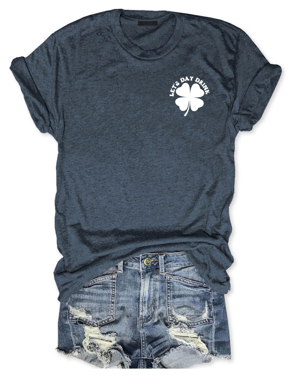 Lets Day Drink  Retro Shamrock  T-shirt