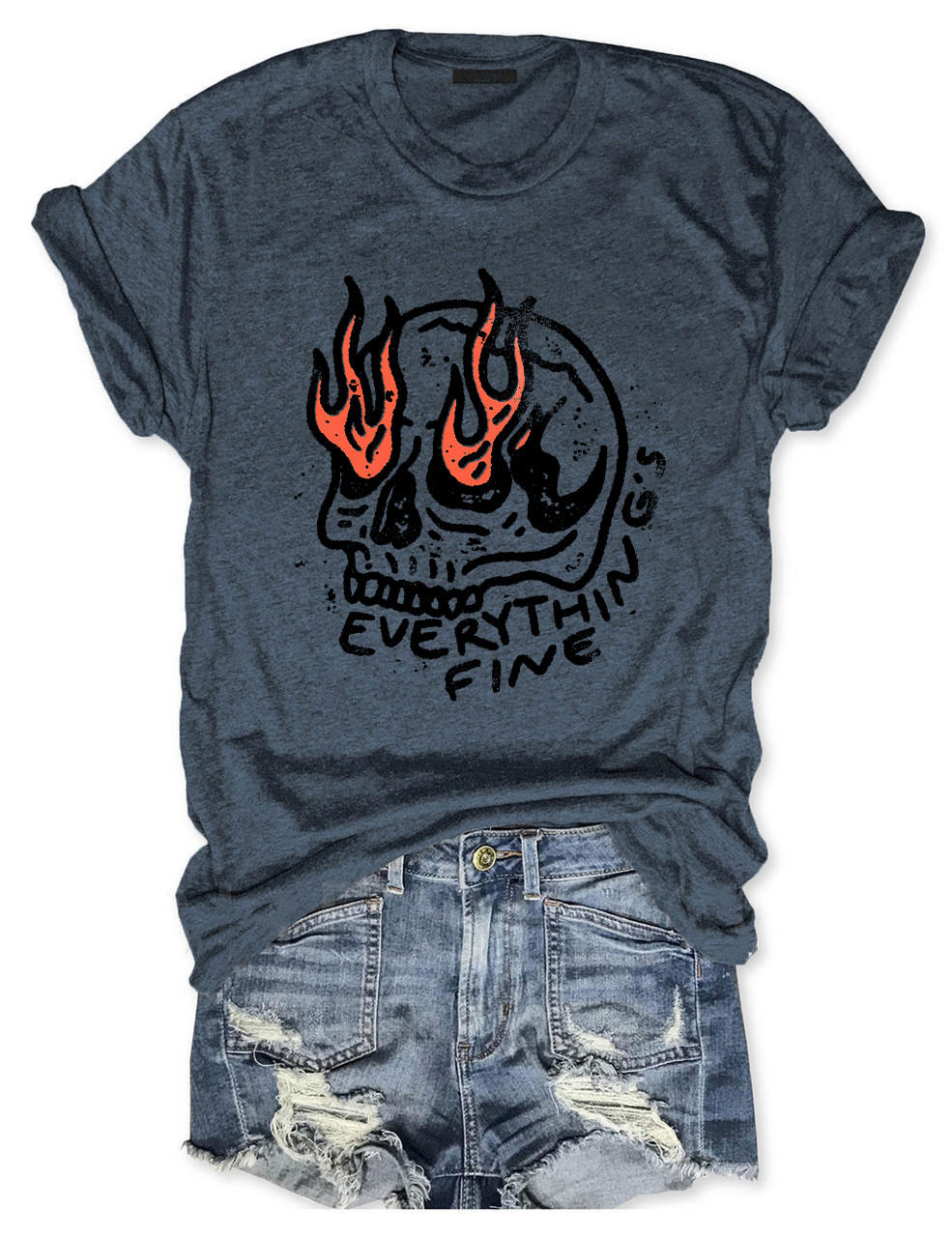 Everythings Fine Cropped Funny T-shirt