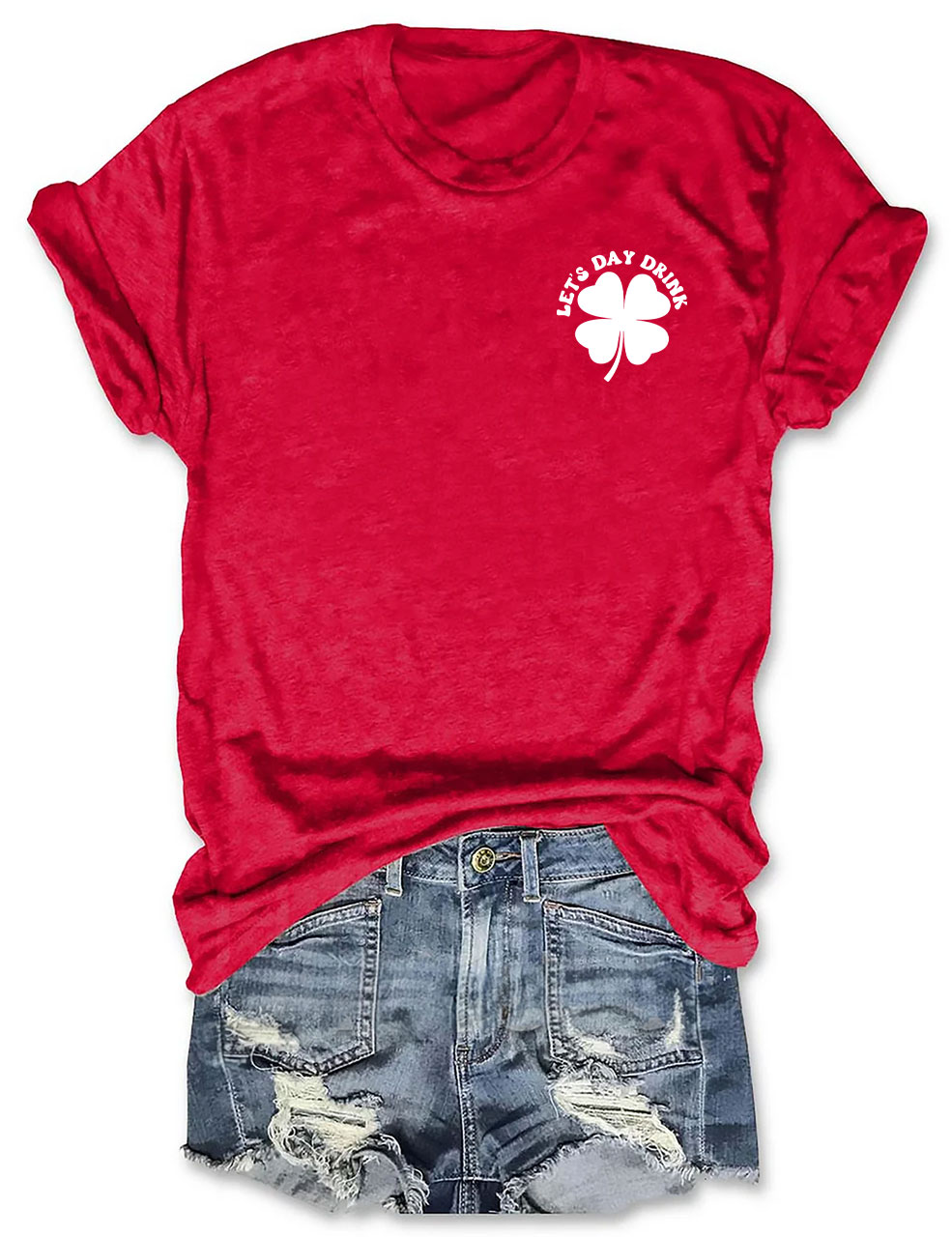Lets Day Drink  Retro Shamrock  T-shirt