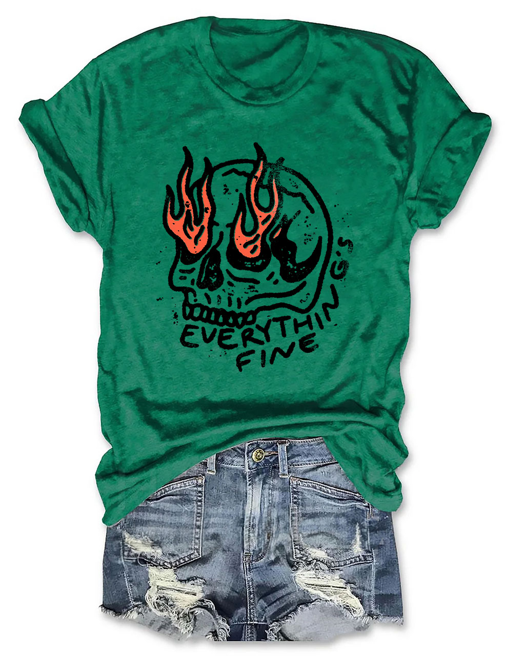 Everythings Fine Cropped Funny T-shirt