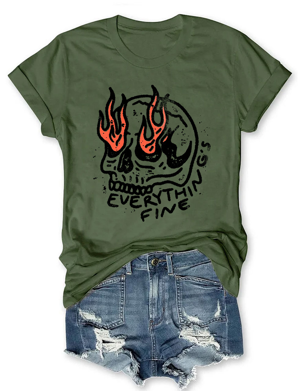 Everythings Fine Cropped Funny T-shirt