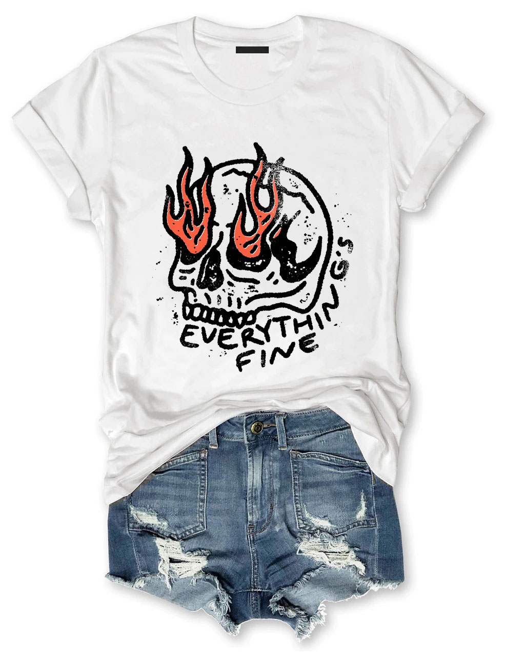 Everythings Fine Cropped Funny T-shirt