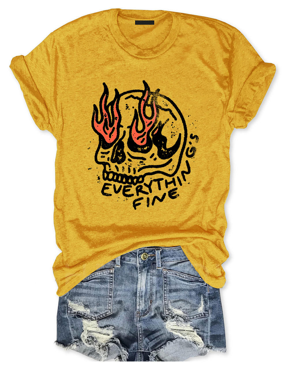 Everythings Fine Cropped Funny T-shirt