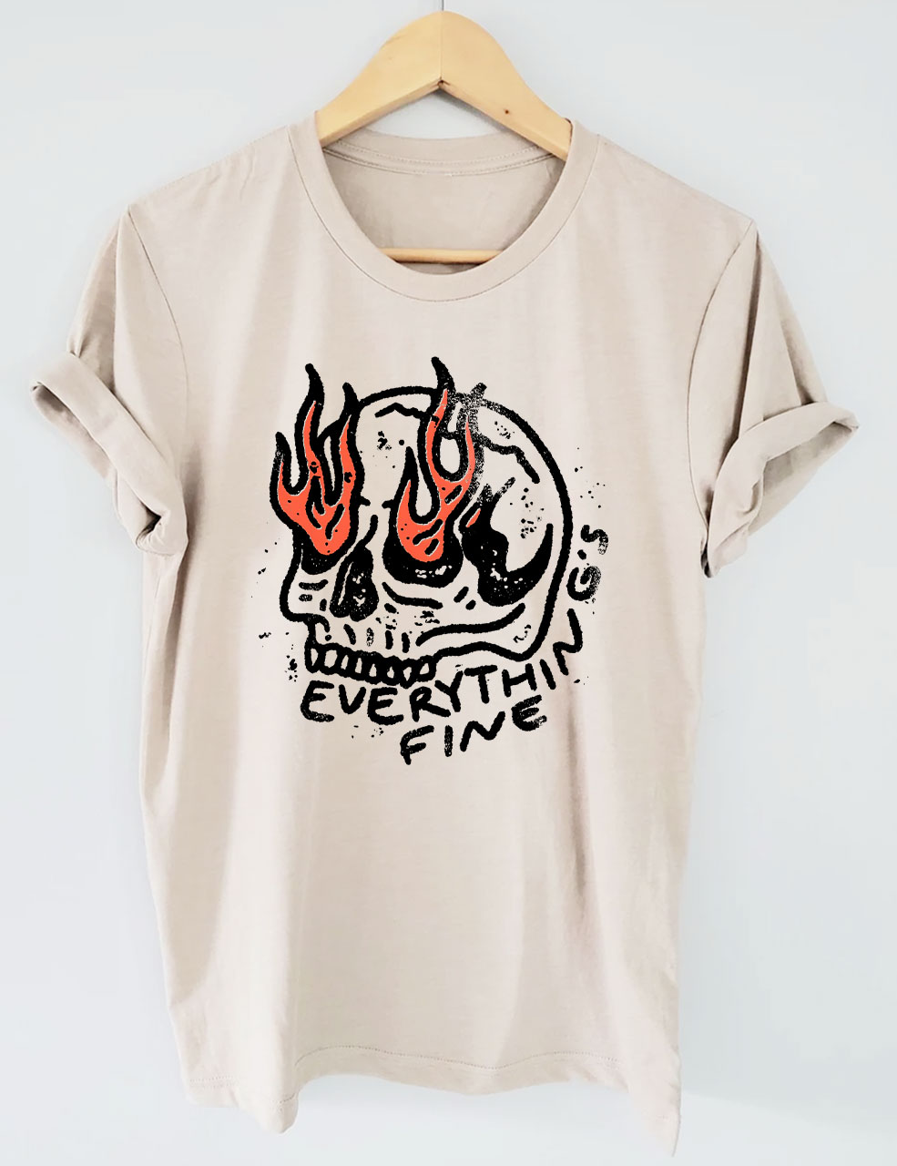Everythings Fine Cropped Funny T-shirt