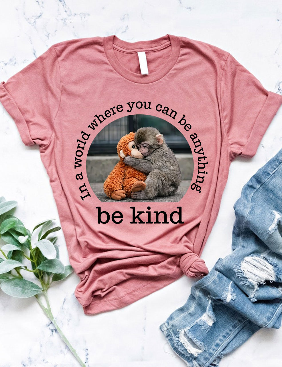 Baby Monkey Punch with Plush Toy T-Shirt